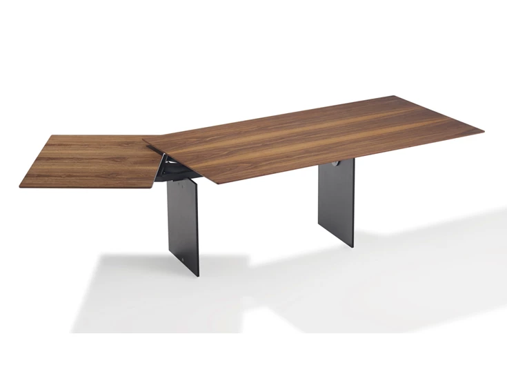 Open Verlengbare eettafel Atlas 1280 base 1 massief Amerikaans noot Draenert