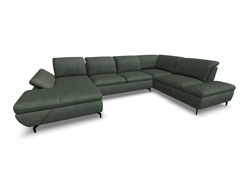 Hoeksalon Taoo met longchair stof donkergroen Willi Schillig