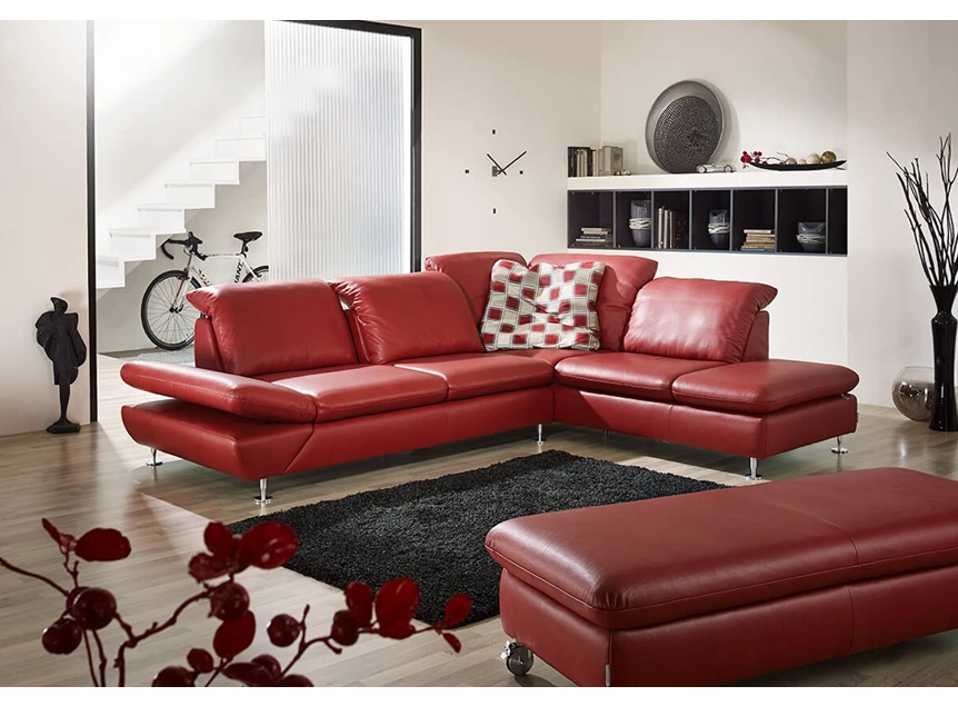 Hoeksalon Taoo open eiland leder rood Willi Schillig