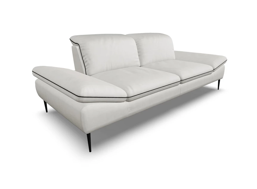 Zijkant Salon sofa 3-zit Enjoy&More leder wit Willi Schillig