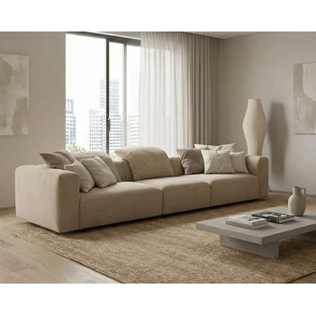 Salon canapé 3-zit Vivaldi stof beige DFM Moome