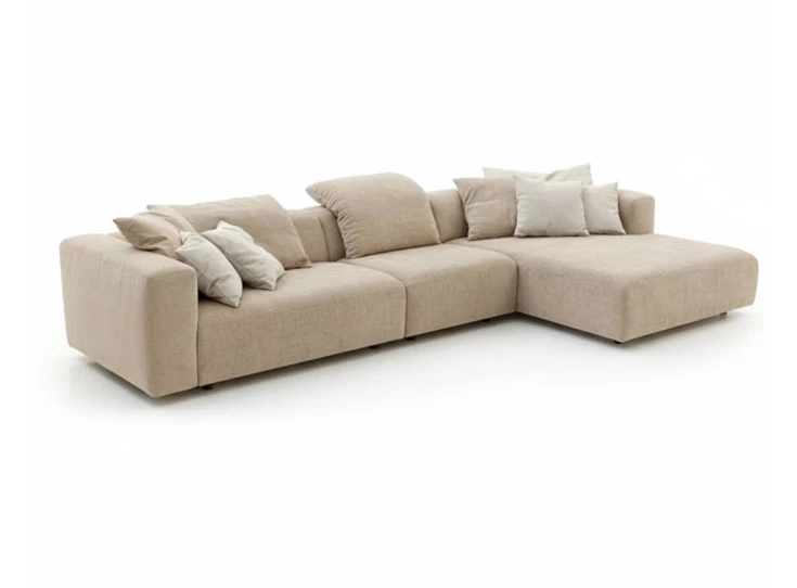 Salon Vivaldi longchair stof beige zand DFM Moome