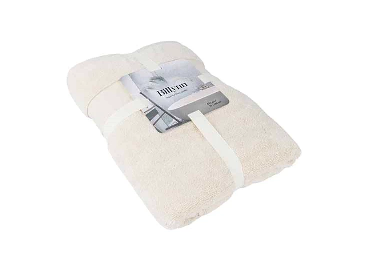 badhanddoek puur cream 70x140 verpakking