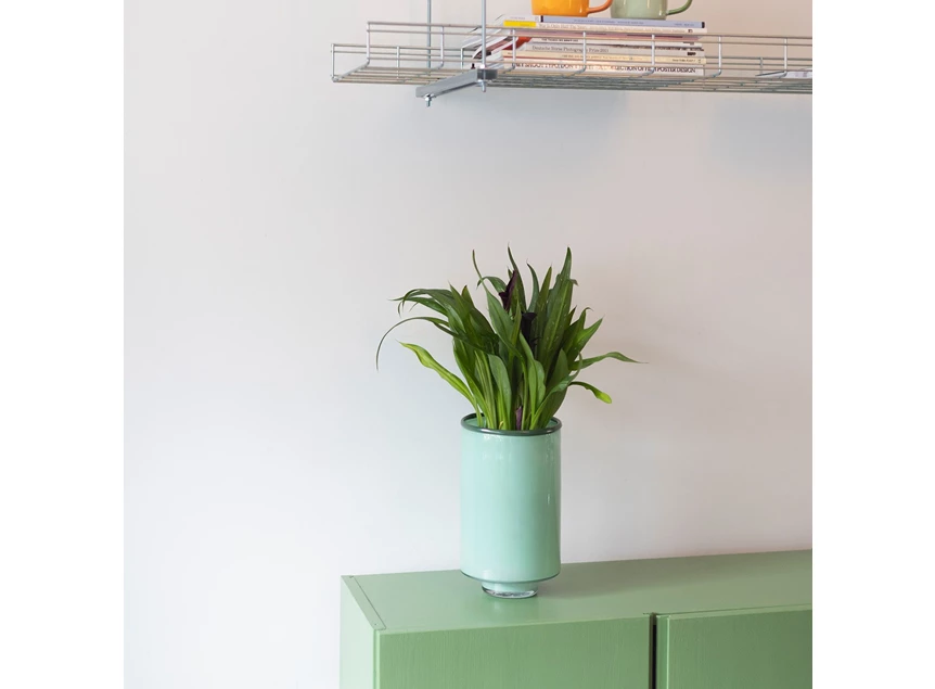 Vase 15xh26cm pistachio groen Milo ONA met plant