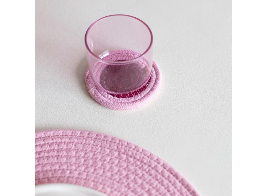 onderzetter 10cm blush roze Piff-set/4 sfeerfoto