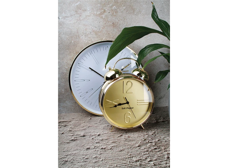 SP41824 Salt and Pepper S&P Wandklok 38cm Stopwatch Style zilver Zone collectie