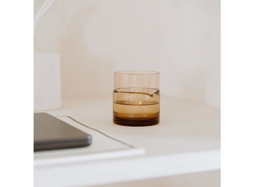 Glas 31.5cl amber Mono-set/2 amber kleur