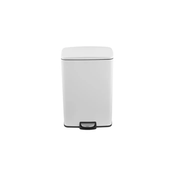 Pedaalemmer 50l/42x37xh63cm wit Dust voor aanzicht