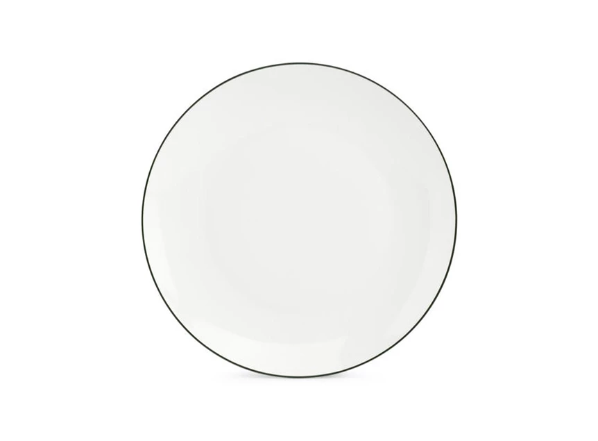 Bord 26.5cm coupe green Rim basic white