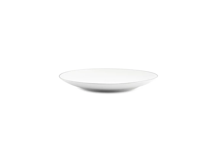Bord 26.5cm coupe green Rim basic white voor aanzicht