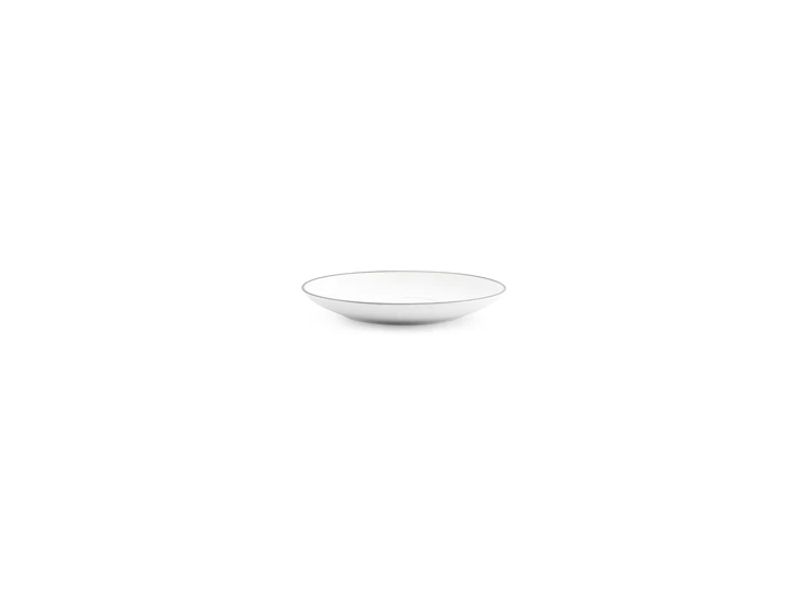 Schotel 14.5cm green Rim basic white zij aanzicht