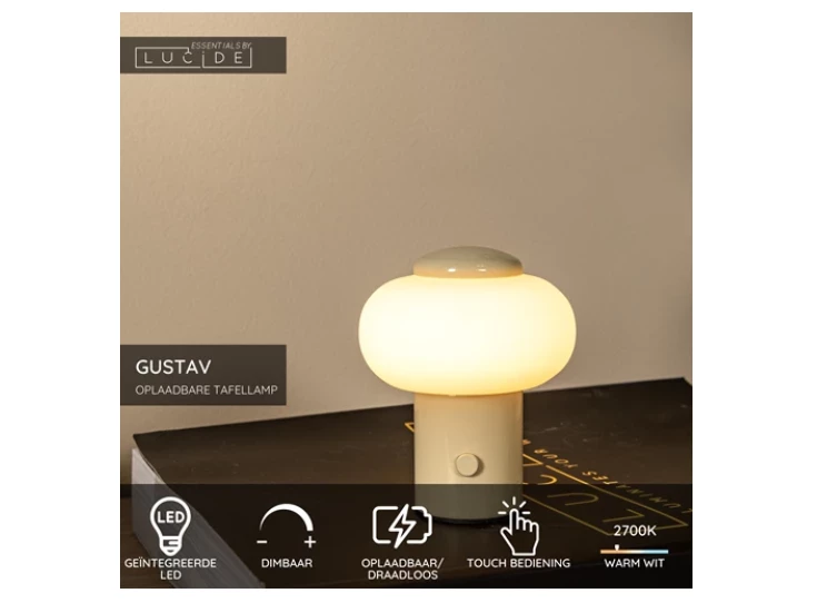 Gustav taffellamp beige info