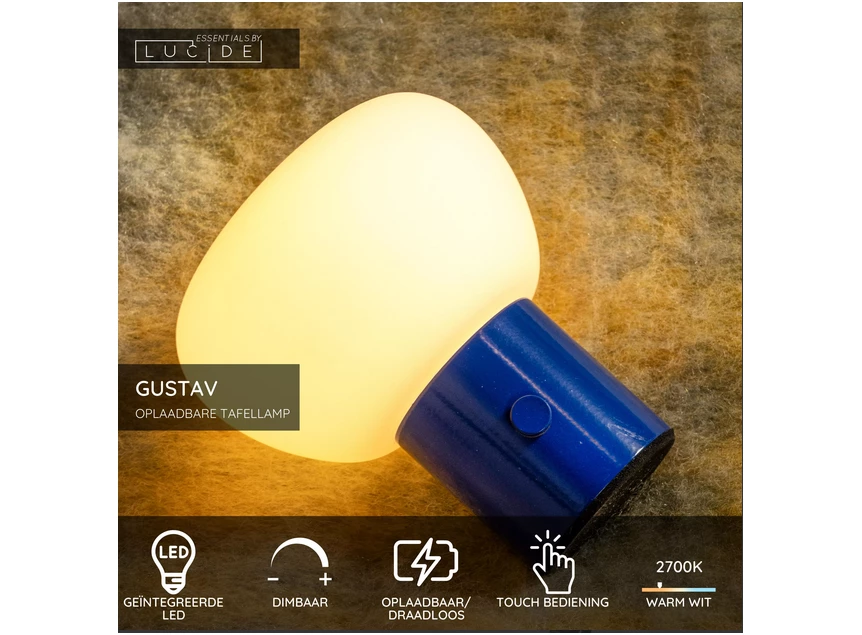 Gustav tafellamp blauw info