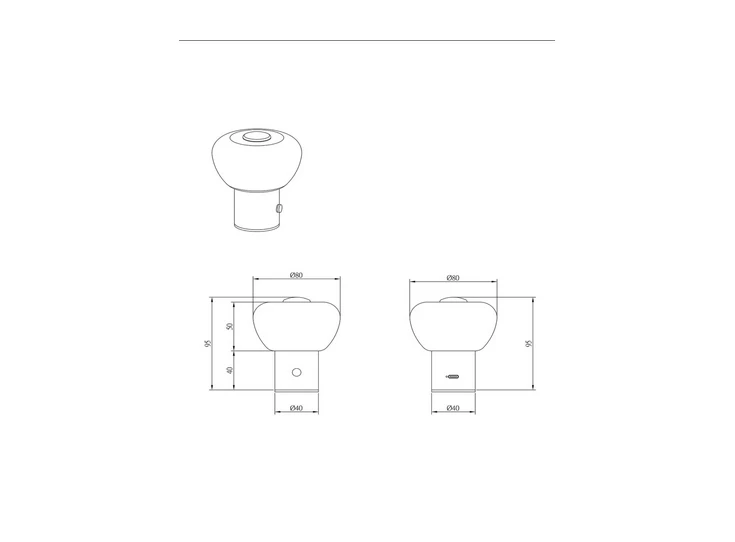 Gustav tafellamp blauw afmeting