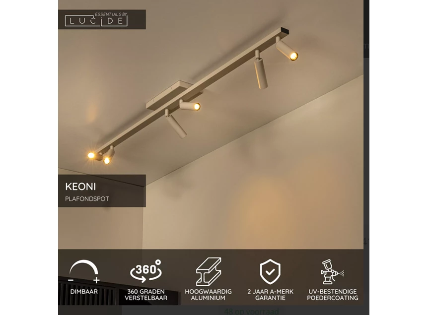 Keoni plafondspot taupe info