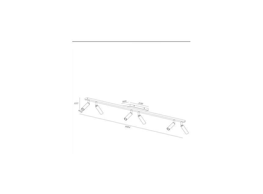 Keoni plafondspot taupe afmeting