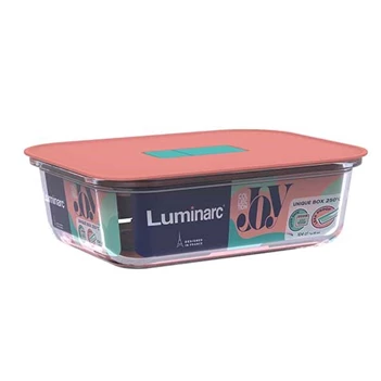 Unique bewaardoos 104cl rechthoekig 20,5x15,5xh6,3cm-roze deksel