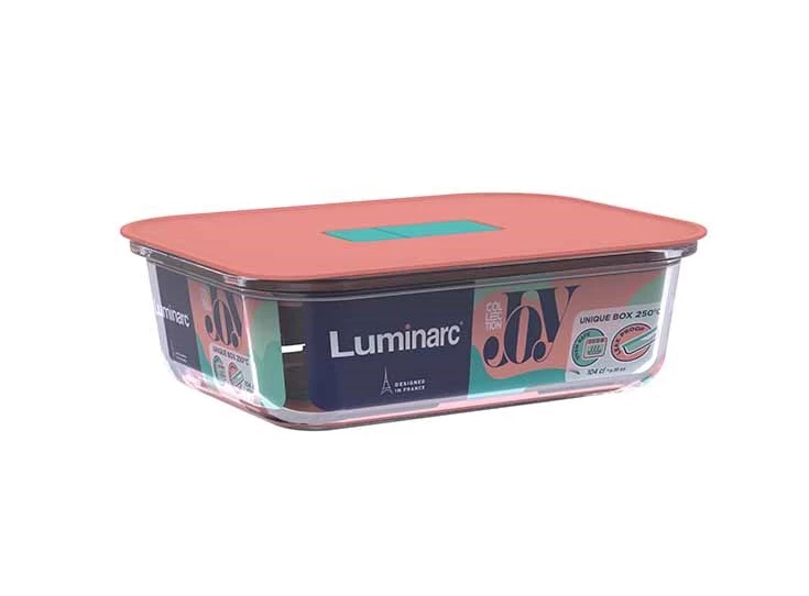 Unique bewaardoos 104cl rechthoekig 20,5x15,5xh6,3cm-roze deksel