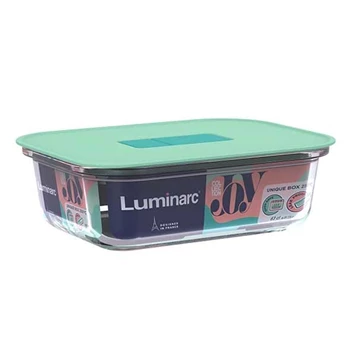 Unique bewaardoos 63cl rechthoekig 17,8x13,3xh5,5cm met groen deksel