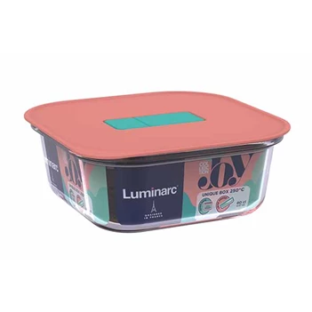 Unique bewaardoos 80cl vierkant 16x16xh6,1cm-roze deksel