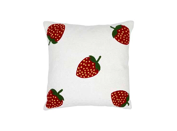 Kussen strawberries wit 45x45 katoen