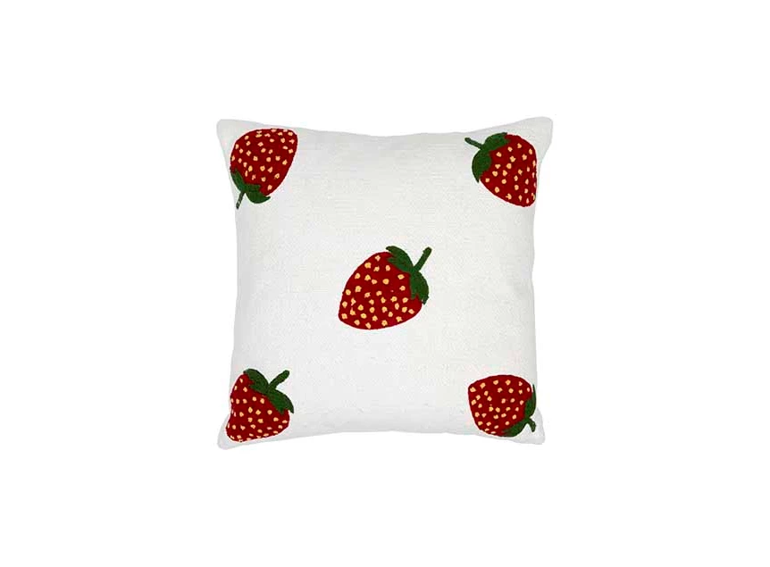 Kussen strawberries wit 45x45 katoen