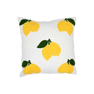 Kussen lemons wit 45x45 katoen