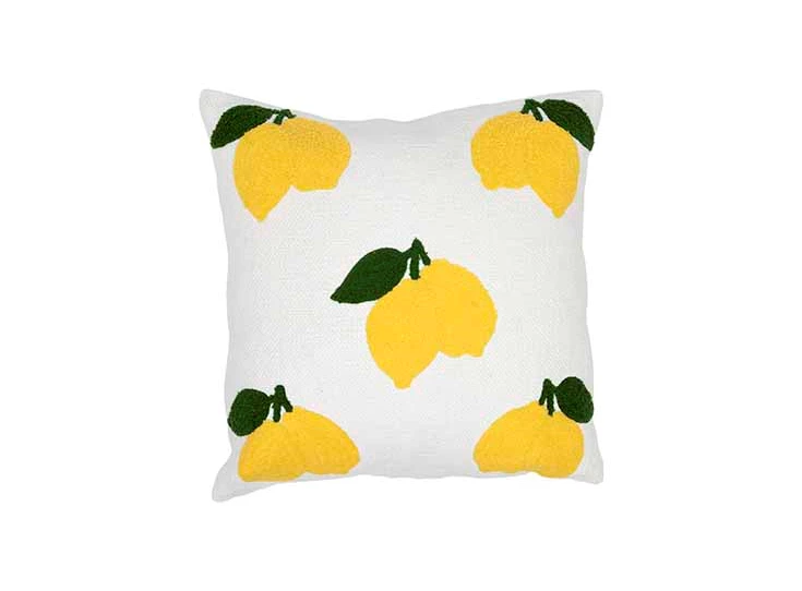 Kussen lemons wit 45x45 katoen