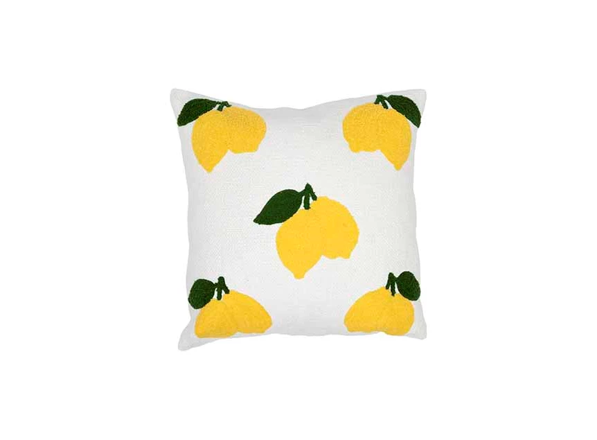 Kussen lemons wit 45x45 katoen
