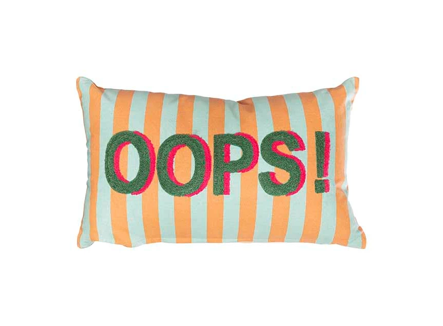 Kussen OOPS multikleur 30x50 katoen