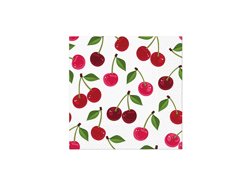 Servet cherries pattern 33x33 set20