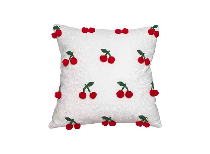 Kussen cherries wit 45x45 katoen