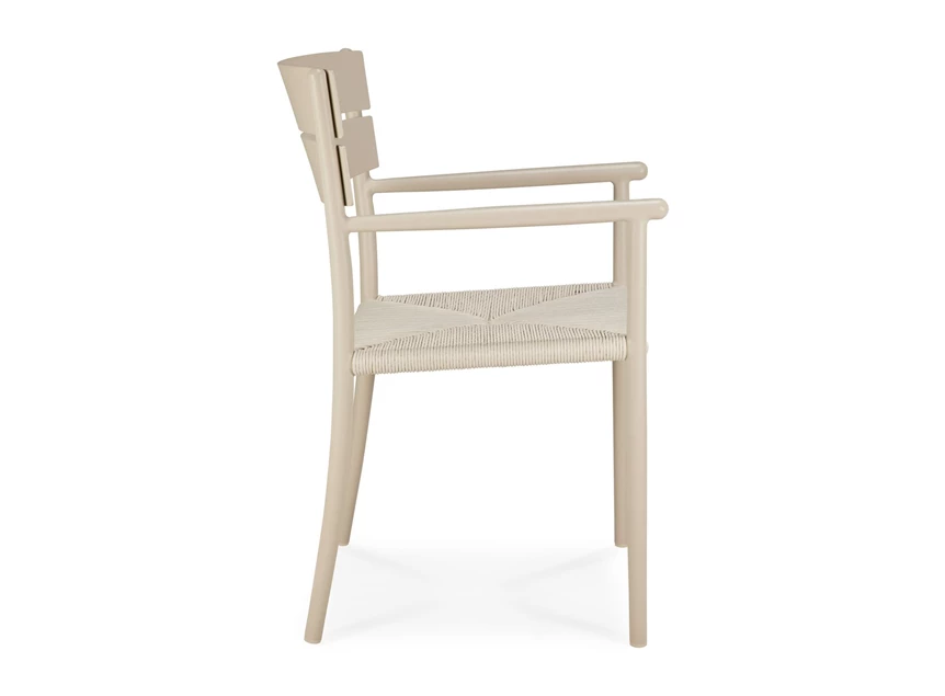Zijkant Armstoel Elin tuinstoel Outdoor Dining Chair With Arms Sand 60574 Ethnicraft