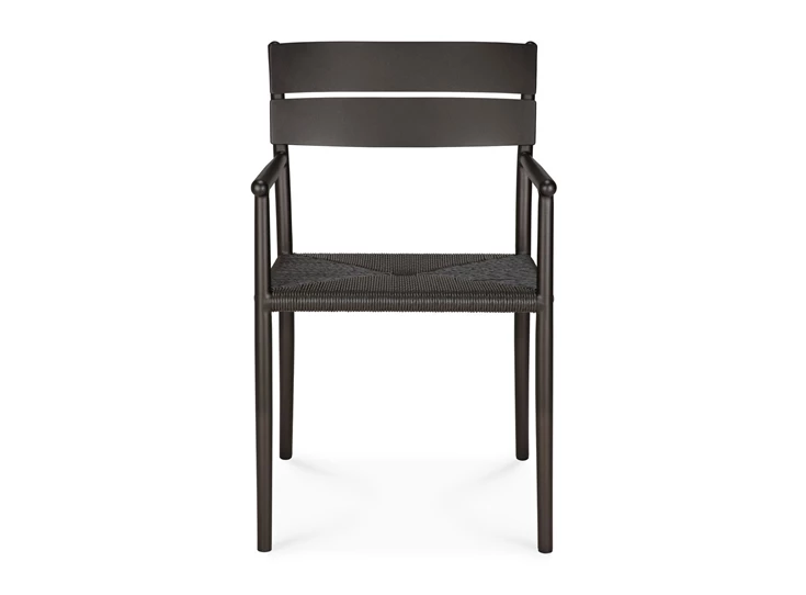 Front Armstoel Elin tuinstoel Outdoor Dining Chair With Arms Dark Bronze 60572 Ethnicraft