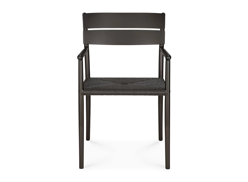 Front Armstoel Elin tuinstoel Outdoor Dining Chair With Arms Dark Bronze 60572 Ethnicraft