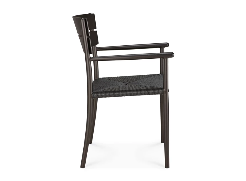 Zijkant Armstoel Elin tuinstoel Outdoor Dining Chair With Arms Dark Bronze 60572 Ethnicraft