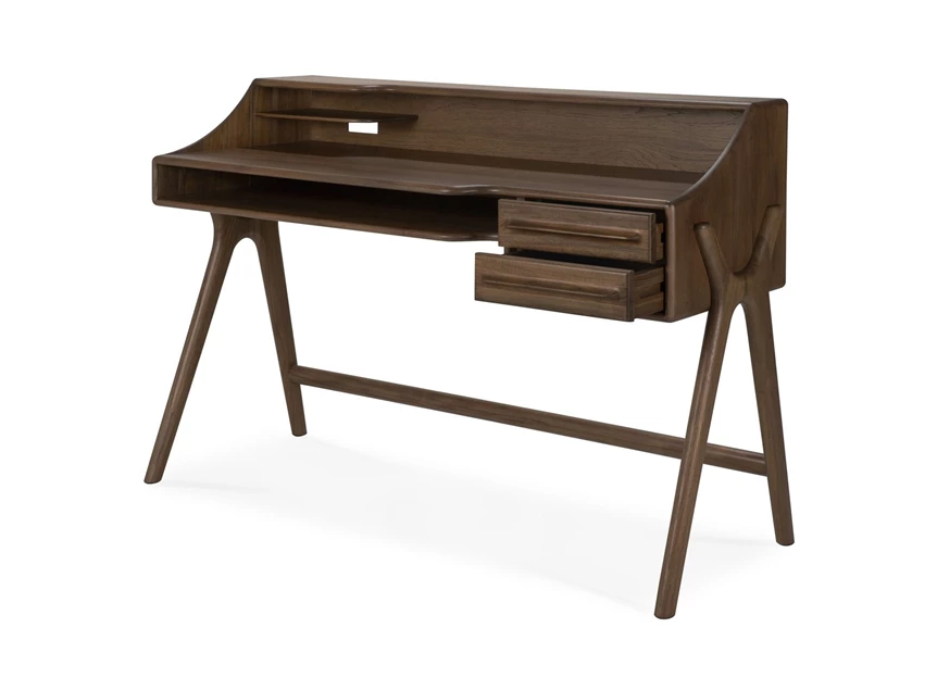 Lades open Bureau Teak Flow Wild Brown Desk 10729 Ethnicraft