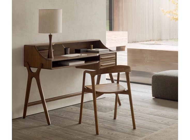 Sfeerfoto Bureau Teak Flow Wild Brown Desk 10729 Ethnicraft