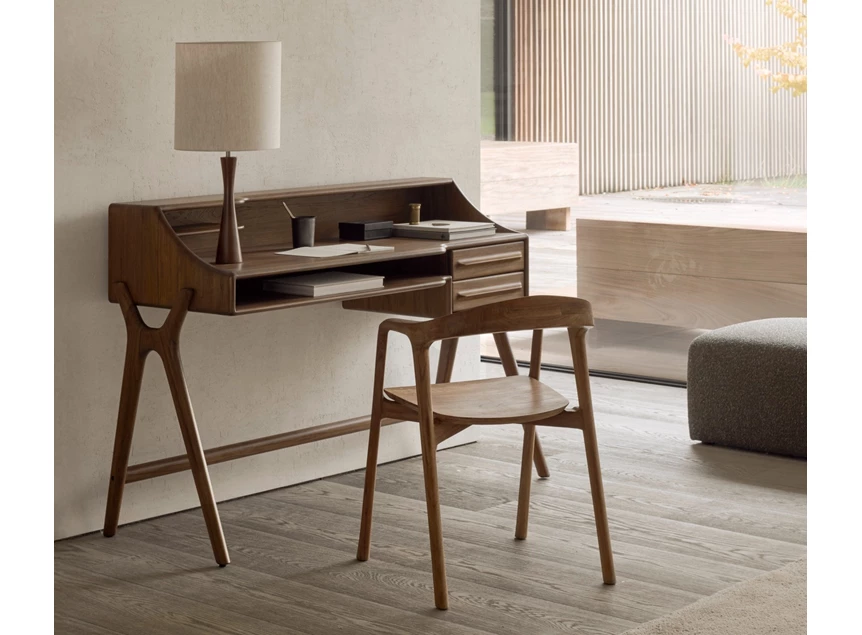 Sfeerfoto Bureau Teak Flow Wild Brown Desk 10729 Ethnicraft