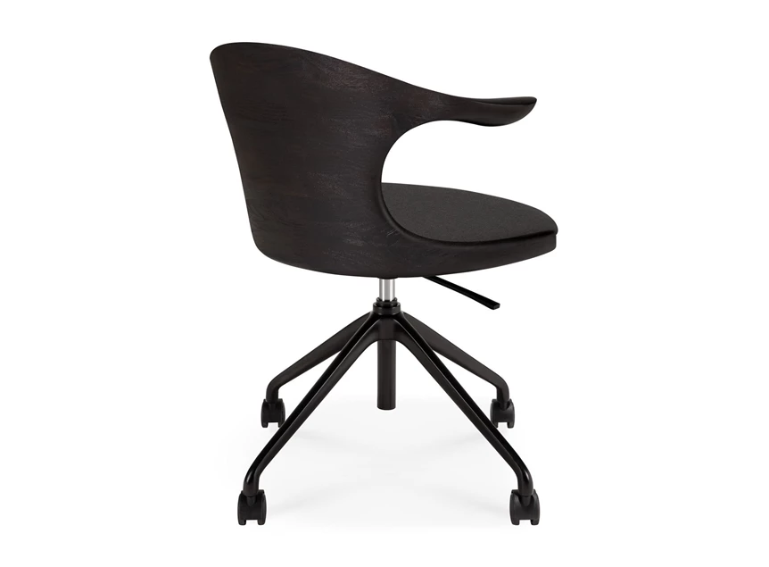 Achterkant Bureaustoel Teak Flow Dark Brown Office Chair With Weels 10582 Ethnicraft