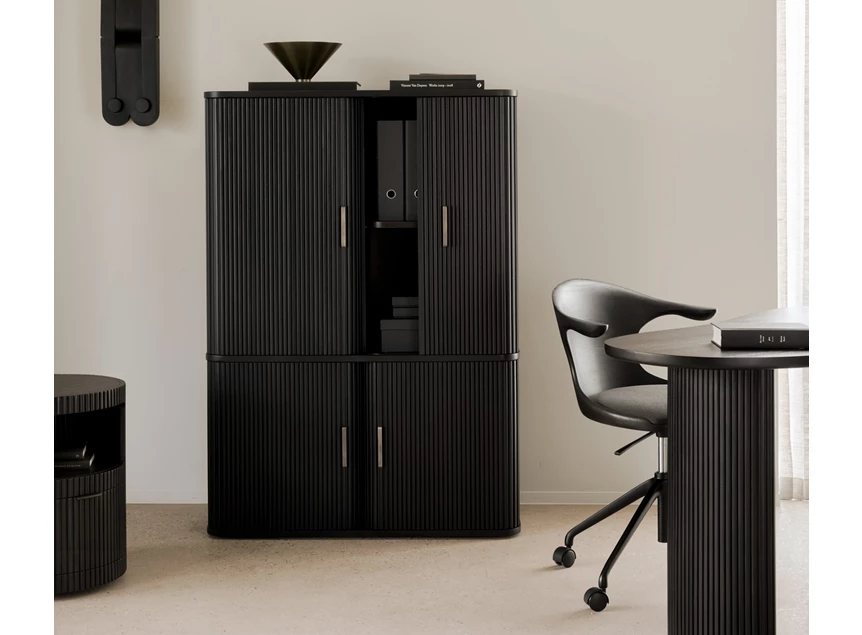 Kantoor Bureaustoel Teak Flow Dark Brown Office Chair With Weels 10582 Ethnicraft