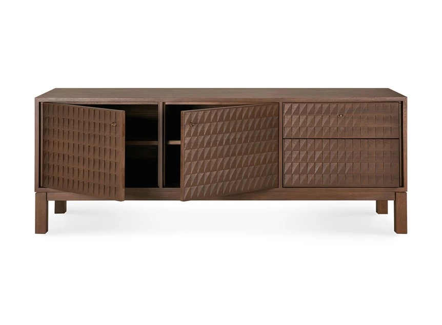 Deuren open Tv-kast Teak Sono Light Brown Tv Cupboard 15350 Ethnicraft