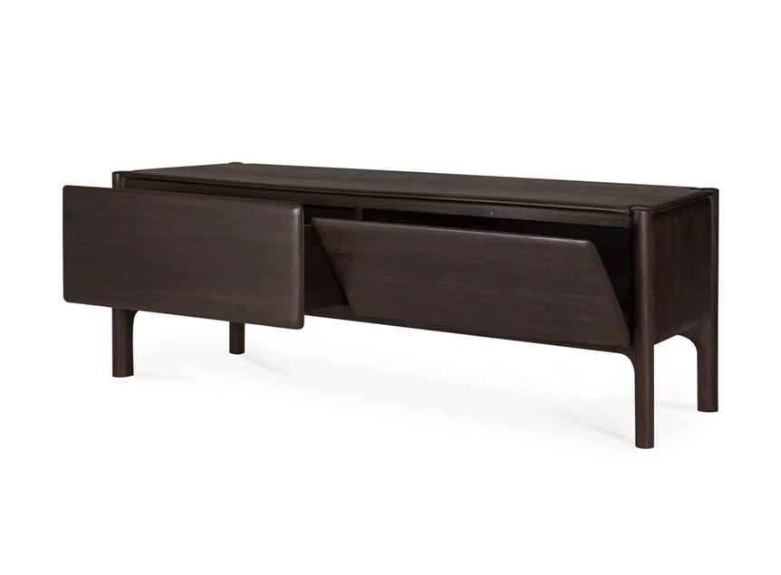 Lade en klapdeur open Tv-kast Teak Pi Dark Brown Tv Cupboard 11586 Ethnicraft