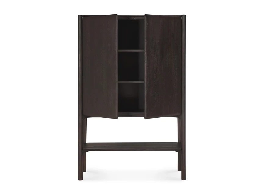 Deuren open Barkast Teak Pi Dark Brown Cupboard 11588 Ethnicraft