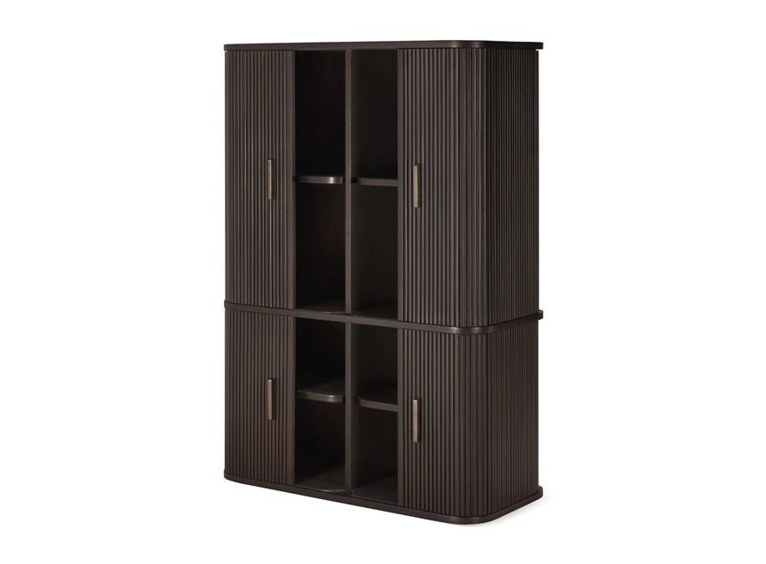 Schuifdeuren open Dossierkast Mahogany Roller Max Dark Brown Filing Cupboard 35028 Ethnicraft