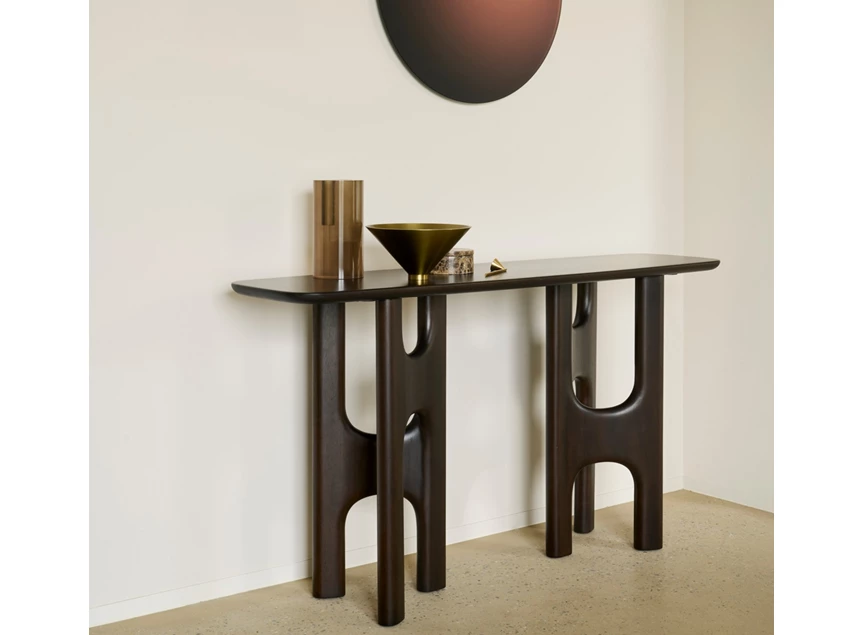 Zijkant Muurtafel Mahogany Flow Rose Brown Console 35095 Ethnicraft