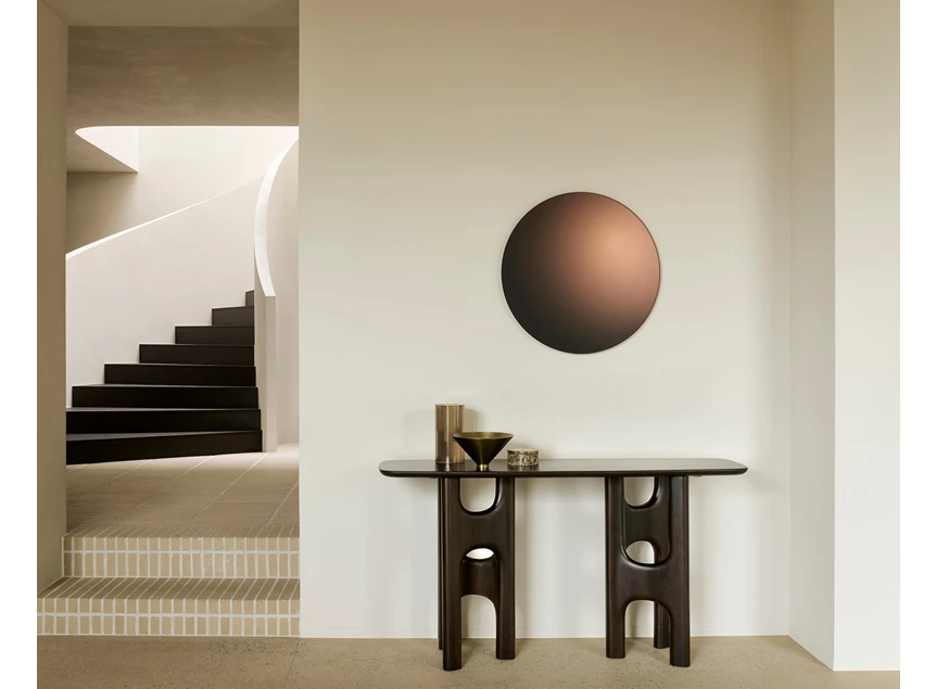 Sfeerfoto Muurtafel Mahogany Flow Rose Brown Console 35095 Ethnicraft