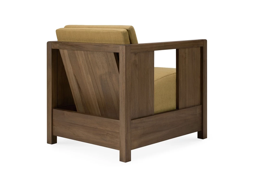 Achterkant Bijzetzetel Teak Roan Wild Brown Lounge Chair Amber 10832 Ethnicraft