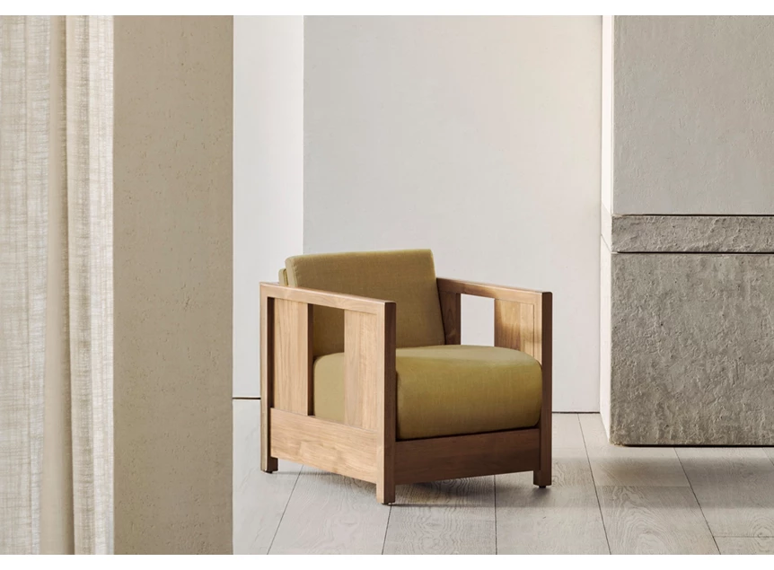 Sfeerfoto Bijzetzetel Teak Roan Wild Brown Lounge Chair Amber 10832 Ethnicraft