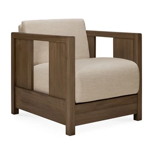 Bijzetzetel Teak Roan Wild Brown Lounge Chair Flax 10831 Ethnicraft